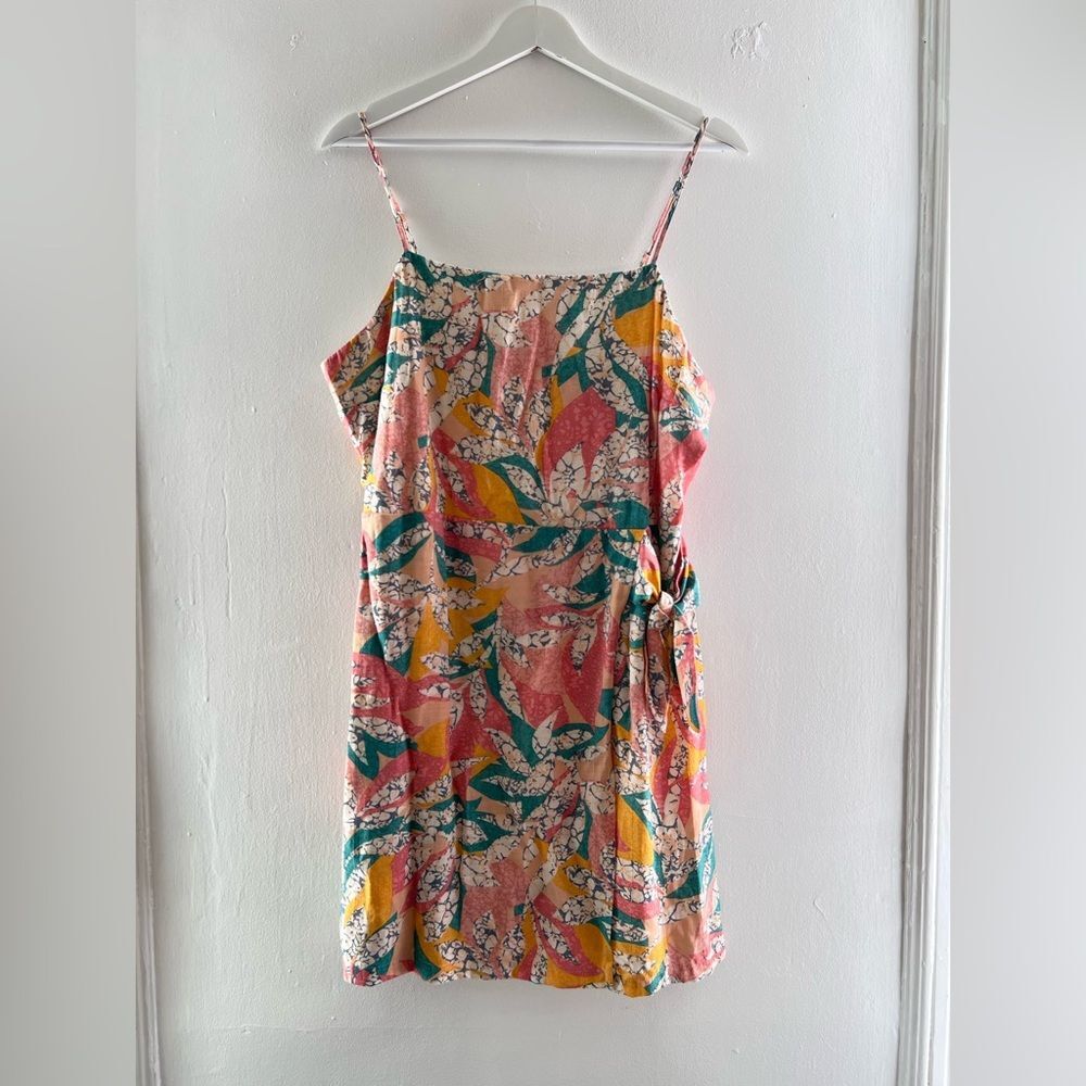 Nine West Side Tie Floral Wrap Mini Adjustable Strap Multicolor Abstract L